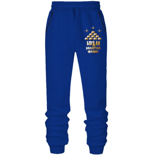 Штаны из футера без начеса с надписью 