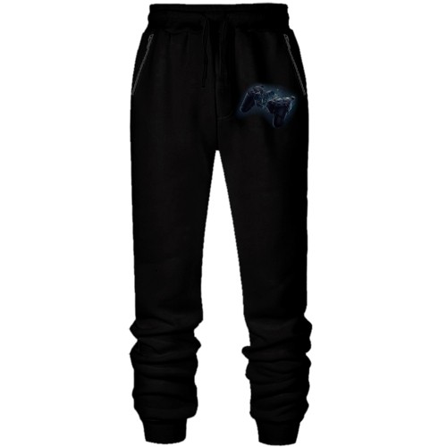 Штаны из футера без начеса с разбитым джойстиком от PlayStation