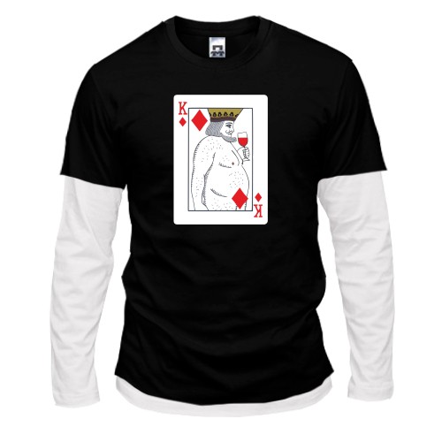 Комбинированный лонгслив Голий король (игральная карта)