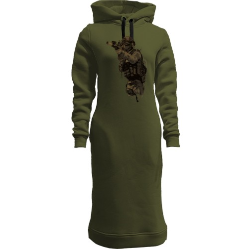 Женская толстовка-платье Воин Спецподразделения