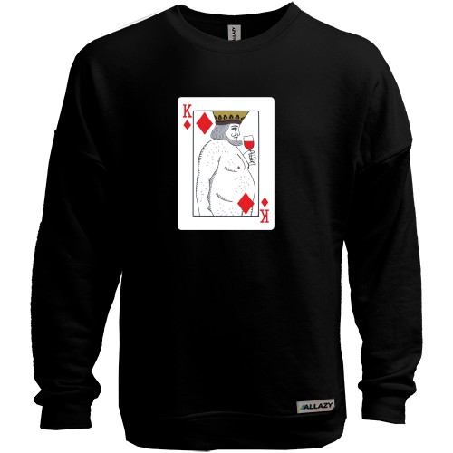 Свитшот без начеса Голий король (игральная карта)