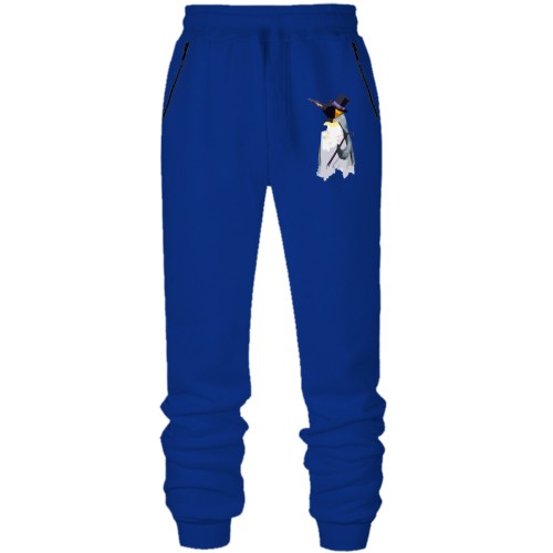 Штани з футера без начісу з пінгвіном джентльменом