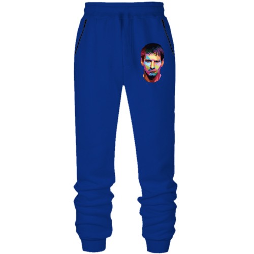 Штаны из футера без начеса с портретом Месси