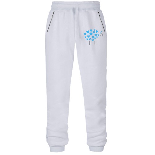 Штани з футера без начісу Ягня з сердечок