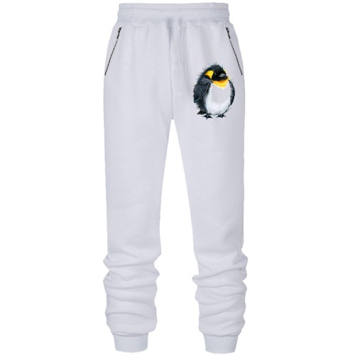 Штани з футера без начісу з пінгвіном