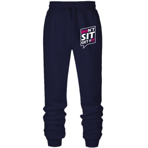 Штаны из футера без начеса Dont sit get fit