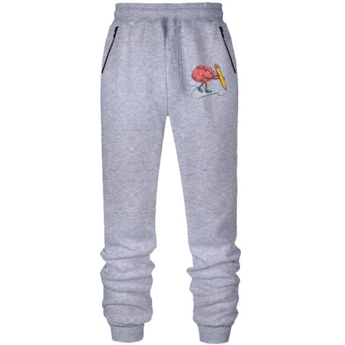 Штани з футера без начісу Мозок з олівцем.