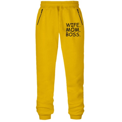 Штани з футера без начісу с надписью 