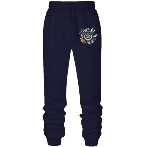 Штаны из футера без начеса с автоинструментом и запчастями