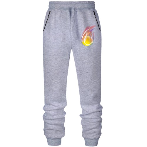 Штаны из футера без начеса с огненным теннисным мячом