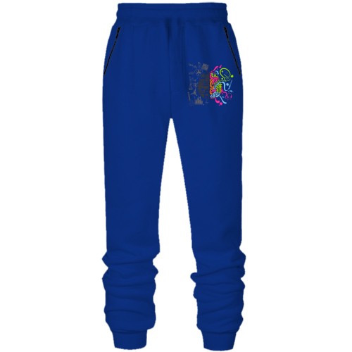 Штаны из футера без начеса с полушариями мозга