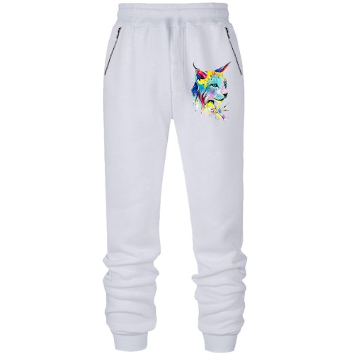 Штани з футера без начісу з акварельною риссю