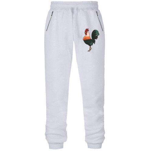 Штани з футера без начісу з півнем