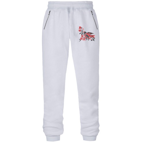 Штани з футера без начісу вишиванка - ластівка