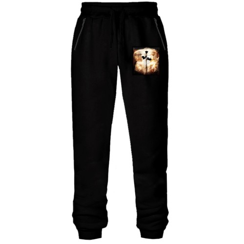 Штани з футера без начісу Depeche Mode black rose