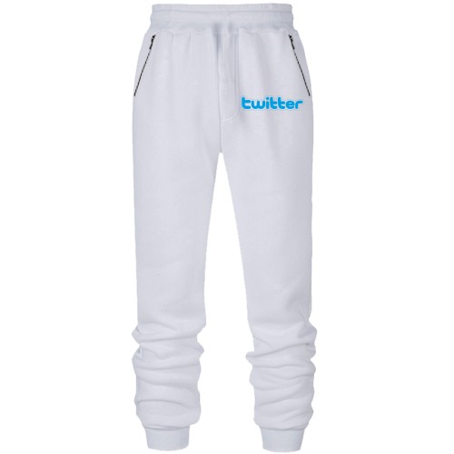 Штани з футера без начісу з логотипом Twitter