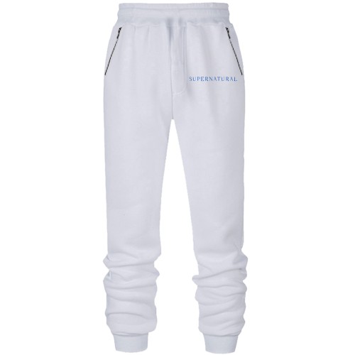 Штаны из футера без начеса  с надписью Supernatural