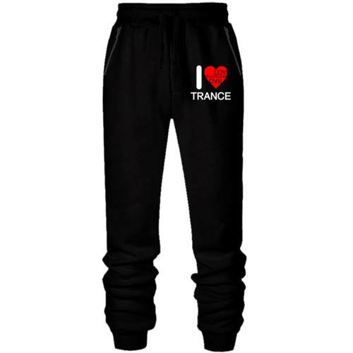 Штани з футера без начісу I Love Trance