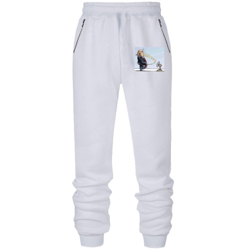 Штаны из футера без начеса Карикатура Трампа