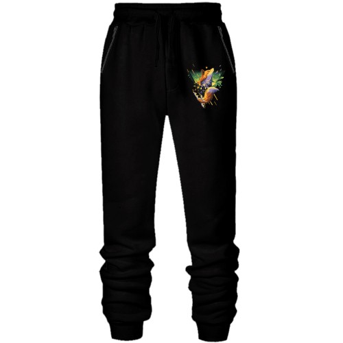 Штаны из футера без начеса Fox low-polly art