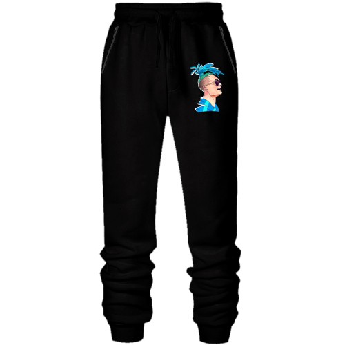 Штани з футера без начісу Morgenstern with blue dreadlocks