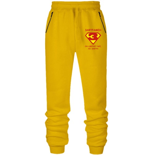 Штани з футера без начісу Завтрамен. Він зробить все але завтра