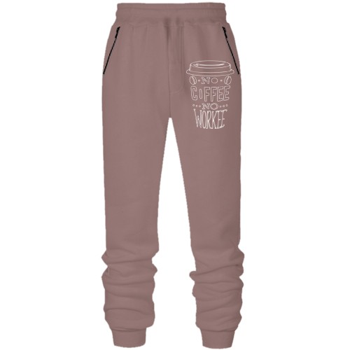 Штаны из футера без начеса No Coffee No Workee