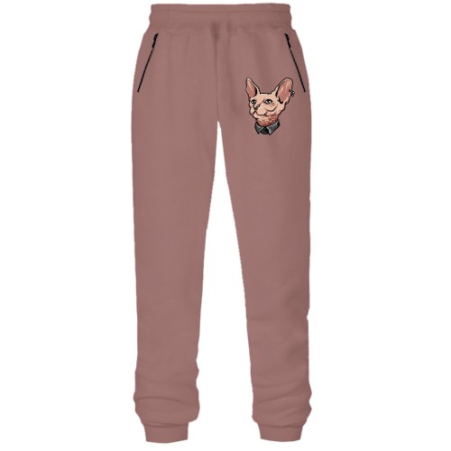 Штаны из футера без начеса с неформальным сфинксом