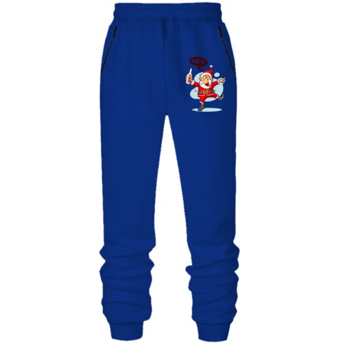 Штани з футера без начісу з написом 