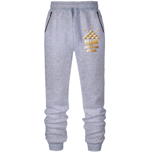 Штаны из футера без начеса с надписью 