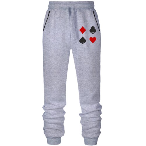 Штани з футера без начісу з картковими мастями