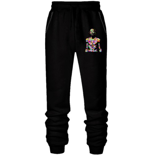 Штаны из футера без начеса со Snoop Dogg и яркими красками