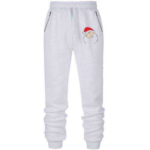 Штаны из футера без начеса с хитрым Сантой