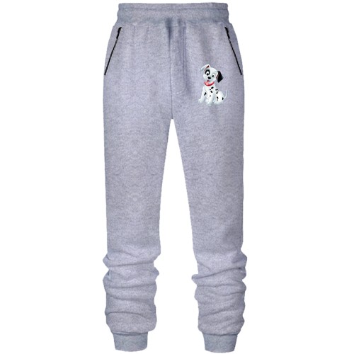 Штани з футера без начісу з далматинцем щеням