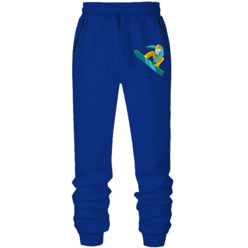 Штаны из футера без начеса со сноубордистом и бордом