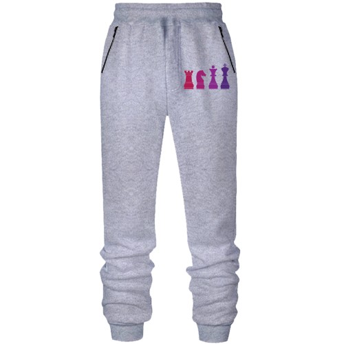 Штани з футера без начісу з шахами