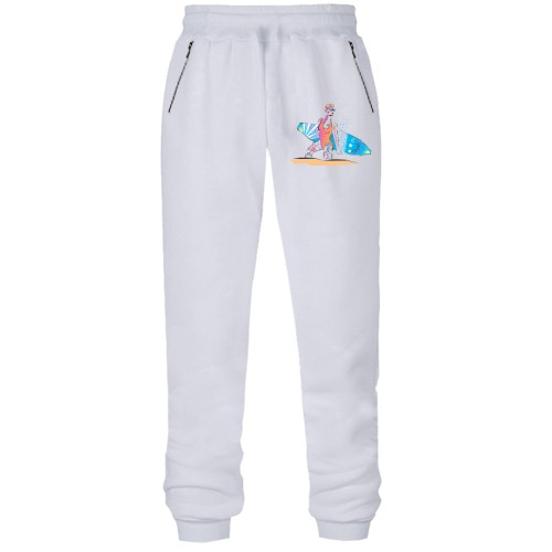 Штани з футера без начісу з серфінгисткою