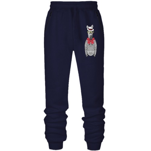 Штани з футера без начісу з зеброю хіпстером