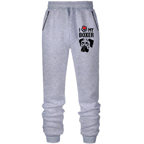 Штани з футера без начісу I love my boxer