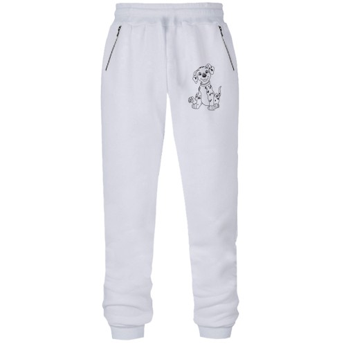 Штаны из футера без начеса с далматинцем