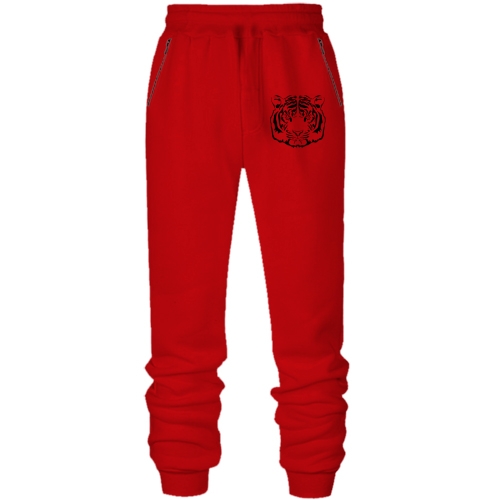 Штаны из футера без начеса с мордой тигра