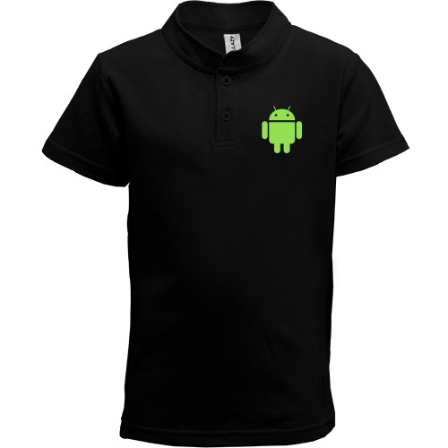 Детская футболка поло с зеленым роботом Android