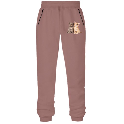 Штани з футера без начісу кошенята