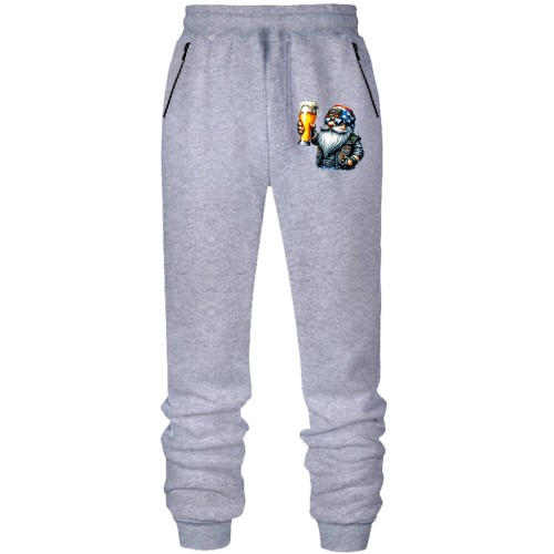 Штаны из футера без начеса Байкер с бокалом пива