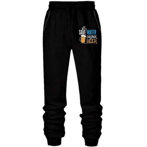 Штаны из футера без начеса Save Water - Drink Beer