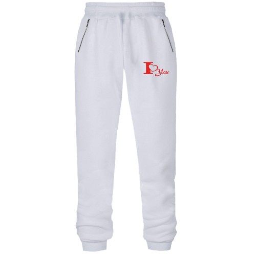 Штаны из футера без начеса I love you мини