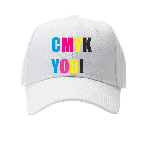 Детская Кепка с разноцветной надписью «CMYK YOU!»