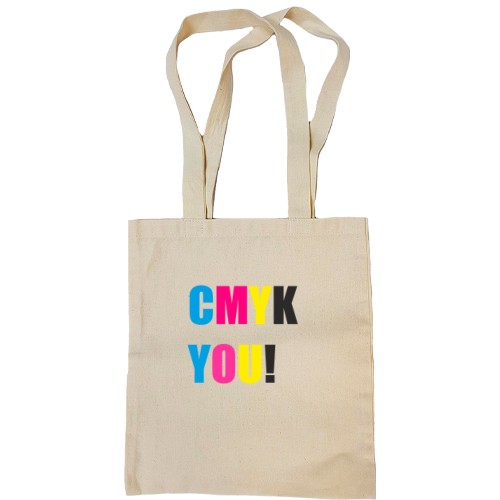 Сумка шоппер с разноцветной надписью «CMYK YOU!»