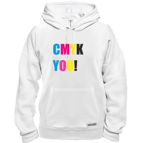 Худи с разноцветной надписью «CMYK YOU!»