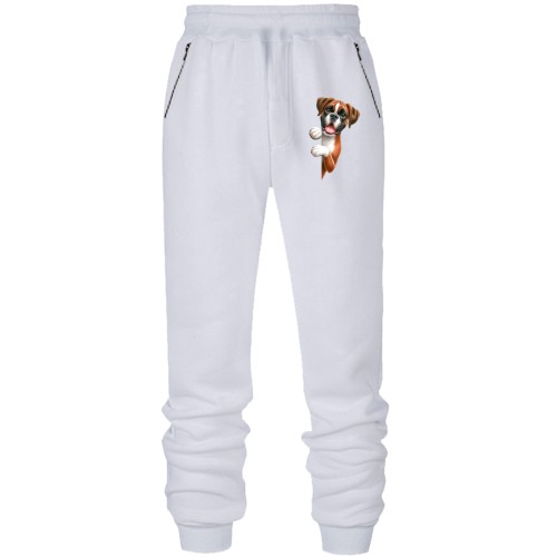 Штаны из футера без начеса Выглядывающий питбуль